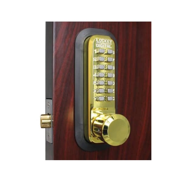 Mechanical Keyless Lock W/ Passage Double Combination Bright Brass